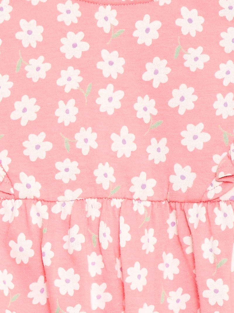 Macacão estampado em algodão Rosa - Kiabi
