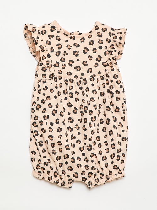 Macacão estampado em jersey de algodão - Kiabi