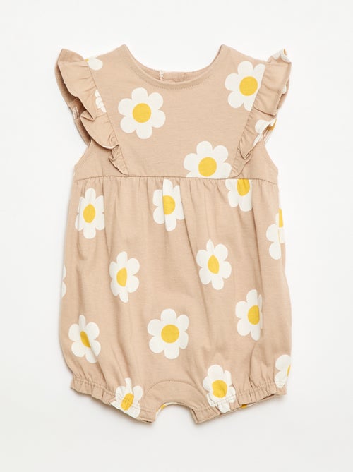 Macacão estampado em jersey de algodão - Kiabi