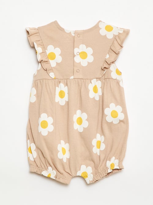 Macacão estampado em jersey de algodão - Kiabi