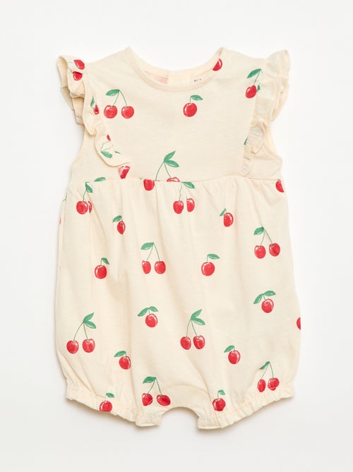 Macacão estampado em jersey de algodão - Kiabi