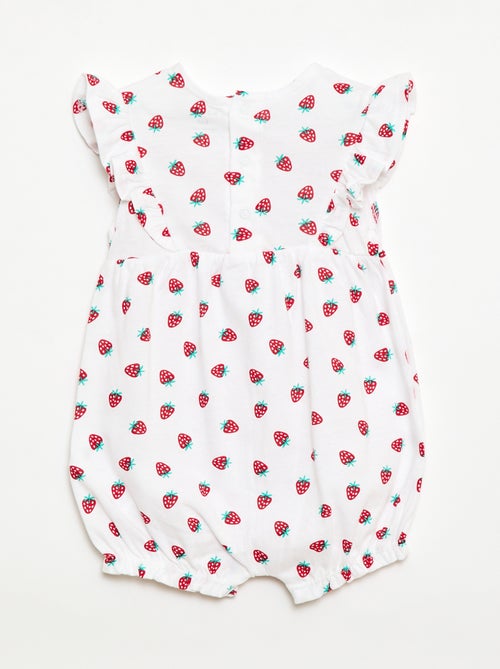 Macacão estampado em jersey de algodão - Kiabi