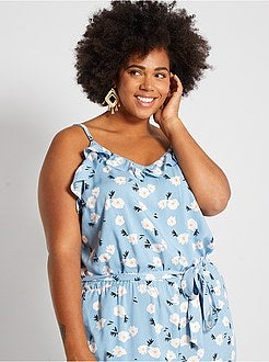 Macacão fluido com estampado 'flores' - Kiabi