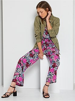 Macacão fluido com estampado 'flores' - Kiabi