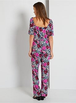 Macacão fluido com estampado 'flores' - Kiabi