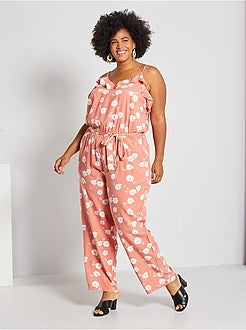 Macacão fluido com estampado 'flores' - Kiabi