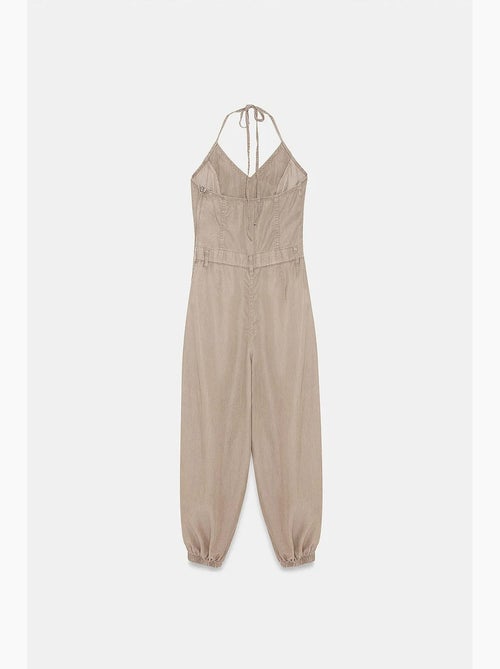 Macacão longo de tencel com decote halter dilvin - Kiabi