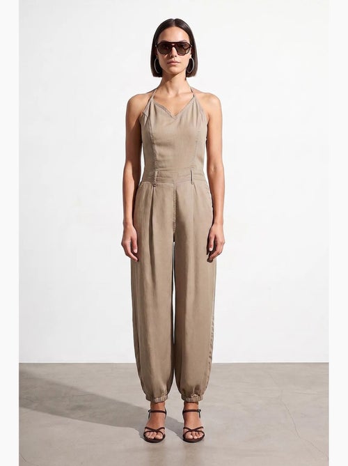 Macacão longo de tencel com decote halter dilvin - Kiabi