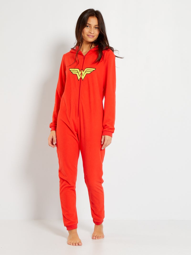 Macacão 'Mulher-Maravilha' Vermelho - Kiabi