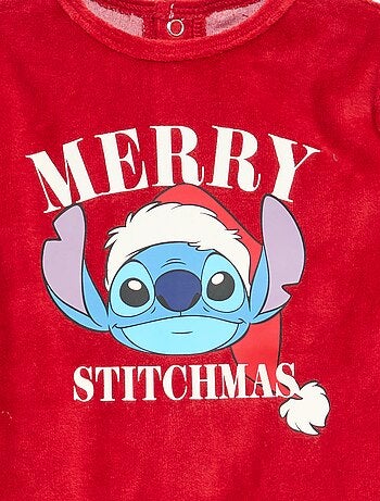 Macacão pesado de Natal 'Disney' 'Stitch' em veludo de algodão