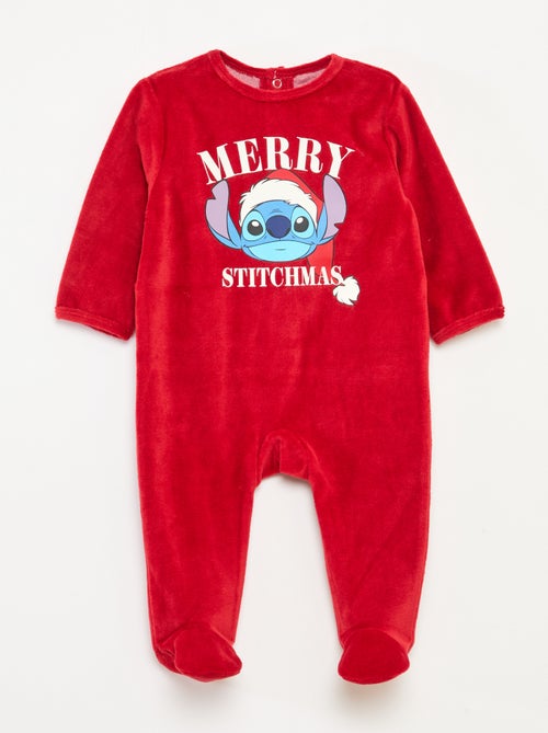 Macacão pesado de Natal 'Disney' 'Stitch' em veludo de algodão - Kiabi