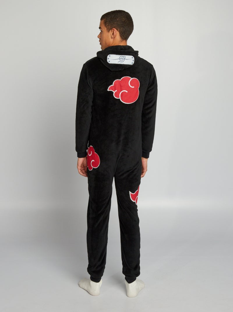 Macacão pijama em malha polar 'Naruto' Preto/ Vermelho - Kiabi