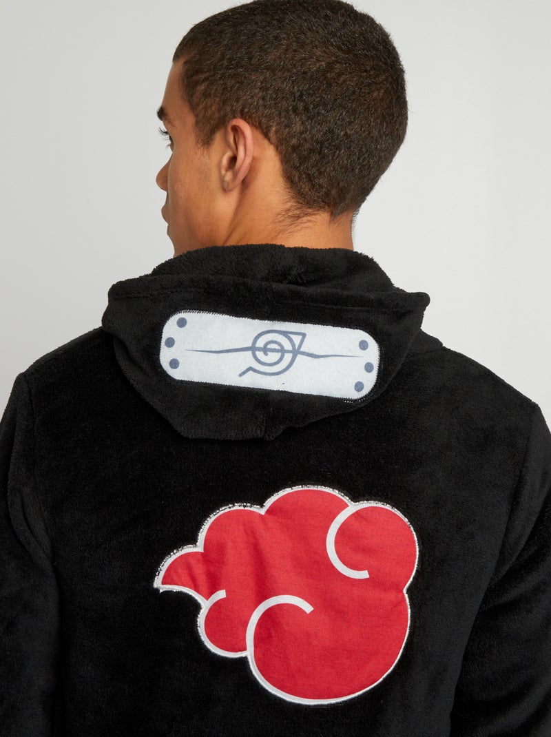 Macacão pijama em malha polar 'Naruto' Preto/ Vermelho - Kiabi
