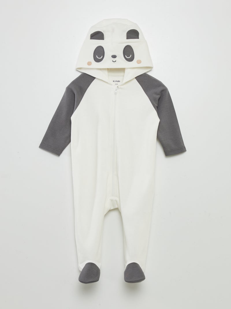 Macacão pijama 'panda' BRANCO - Kiabi