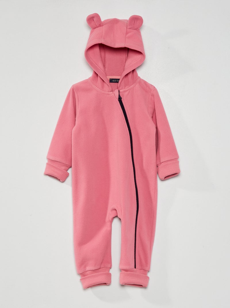 Macacão polar com capuz e orelhas Rosa - Kiabi