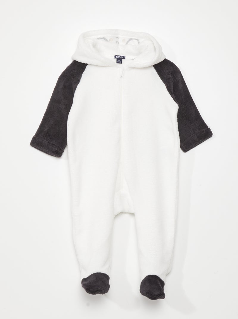 Macacão polar com capuz 'panda' BRANCO - Kiabi