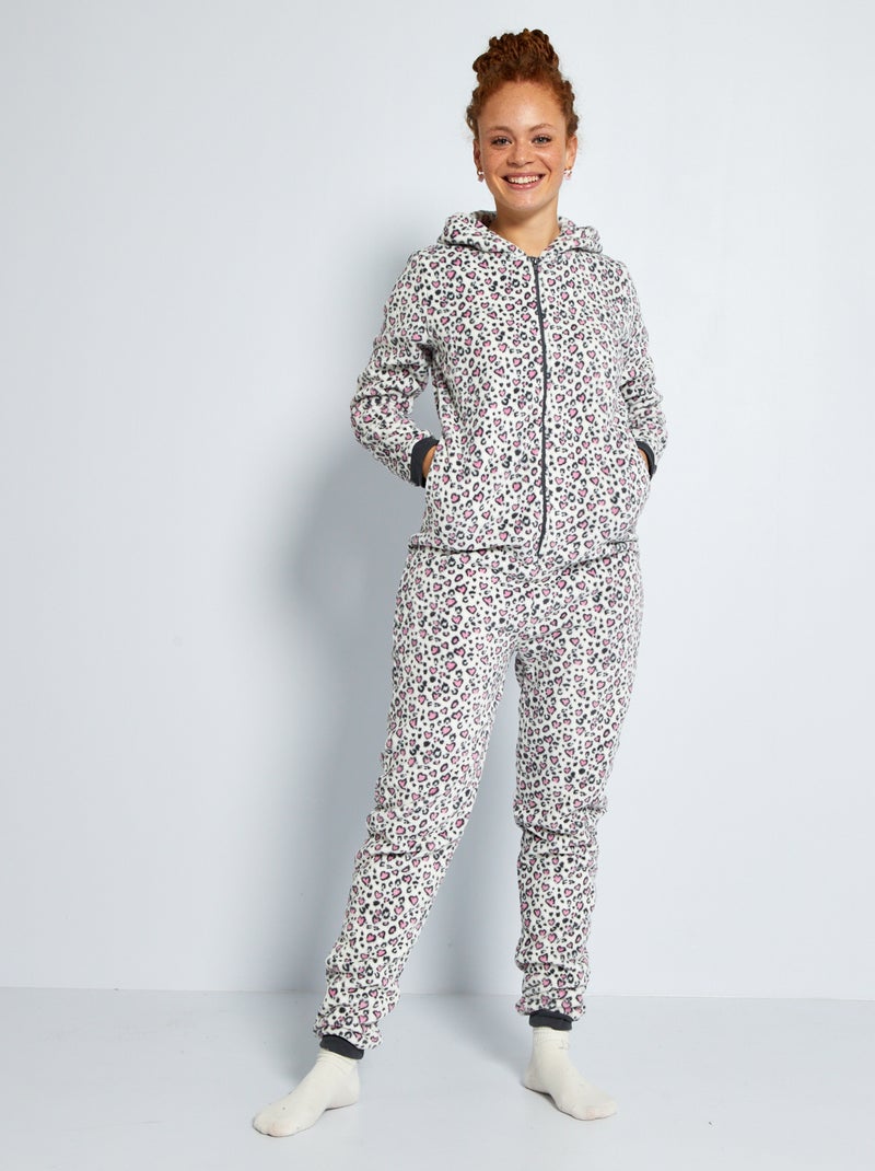Macacão polar leopardo BEGE - Kiabi