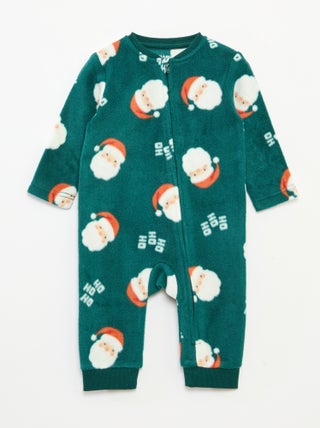 Macacão quentinho de Natal em polar com padrão integral