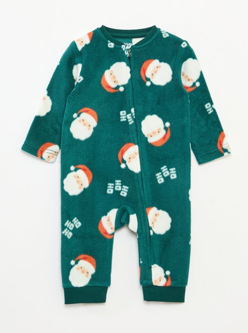 Macacão quentinho de Natal em polar com padrão integral Verde - Kiabi