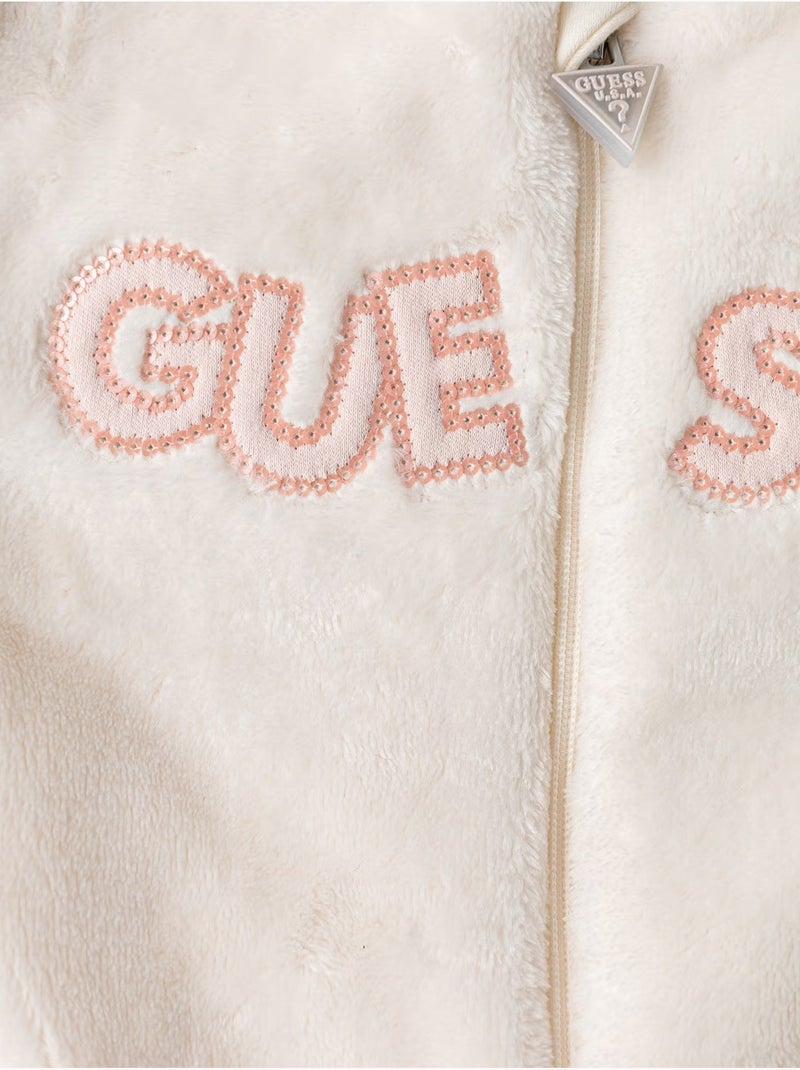 Macacão quentinho para bebé - guess kids Bege - Kiabi