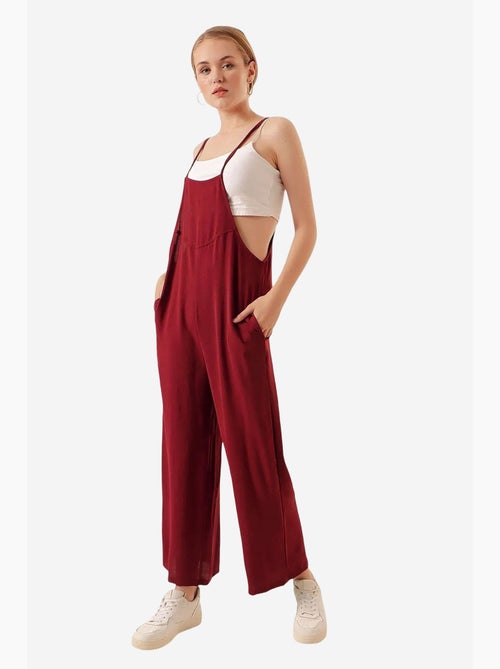 Macacão relaxed fit de perna larga com decote quadrado bdart - Kiabi Macacão relaxed fit de perna larga com decote quadrado bdart - Kiabi