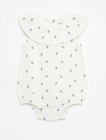 Macacão sem mangas em gaze dupla de algodão