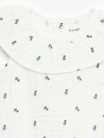 Macacão sem mangas em gaze dupla de algodão