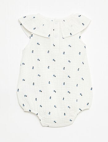 Macacão sem mangas em gaze dupla de algodão