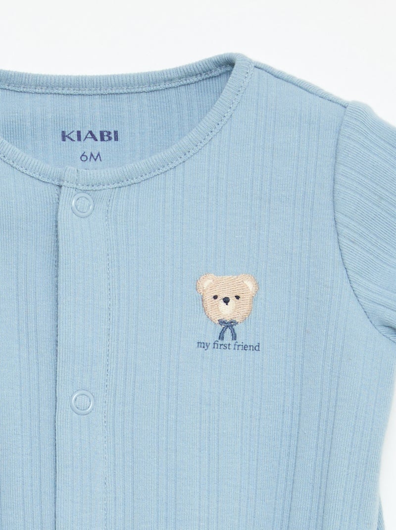 Macacão unicolor sem mangas com gola redonda Azul - Kiabi