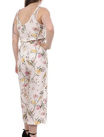 Macacão Vero Moda 7/8 Branco com Padrão Floral para Mulher