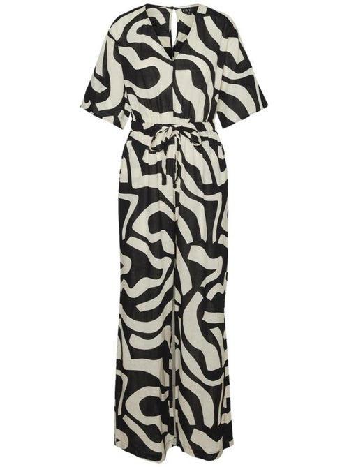 Macacão Vero Moda Magnete Preto e Cru para Mulher - Kiabi Macacão Vero Moda Magnete Preto e Cru para Mulher - Kiabi