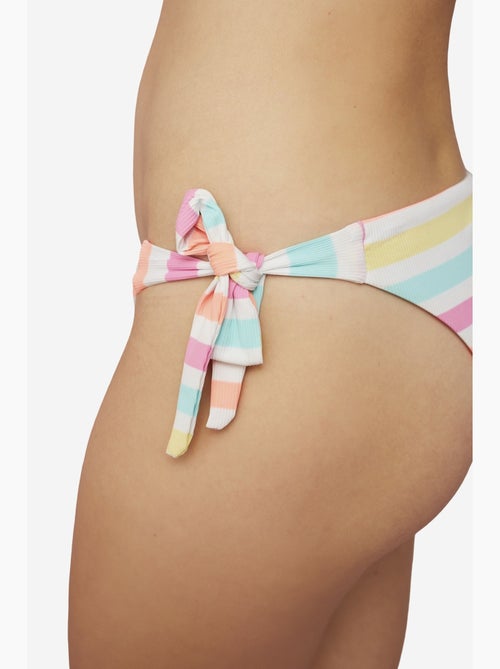 Macaron cueca de biquíni brasileira às riscas com atilhos penti - Kiabi Macaron cueca de biquíni brasileira às riscas com atilhos penti - Kiabi