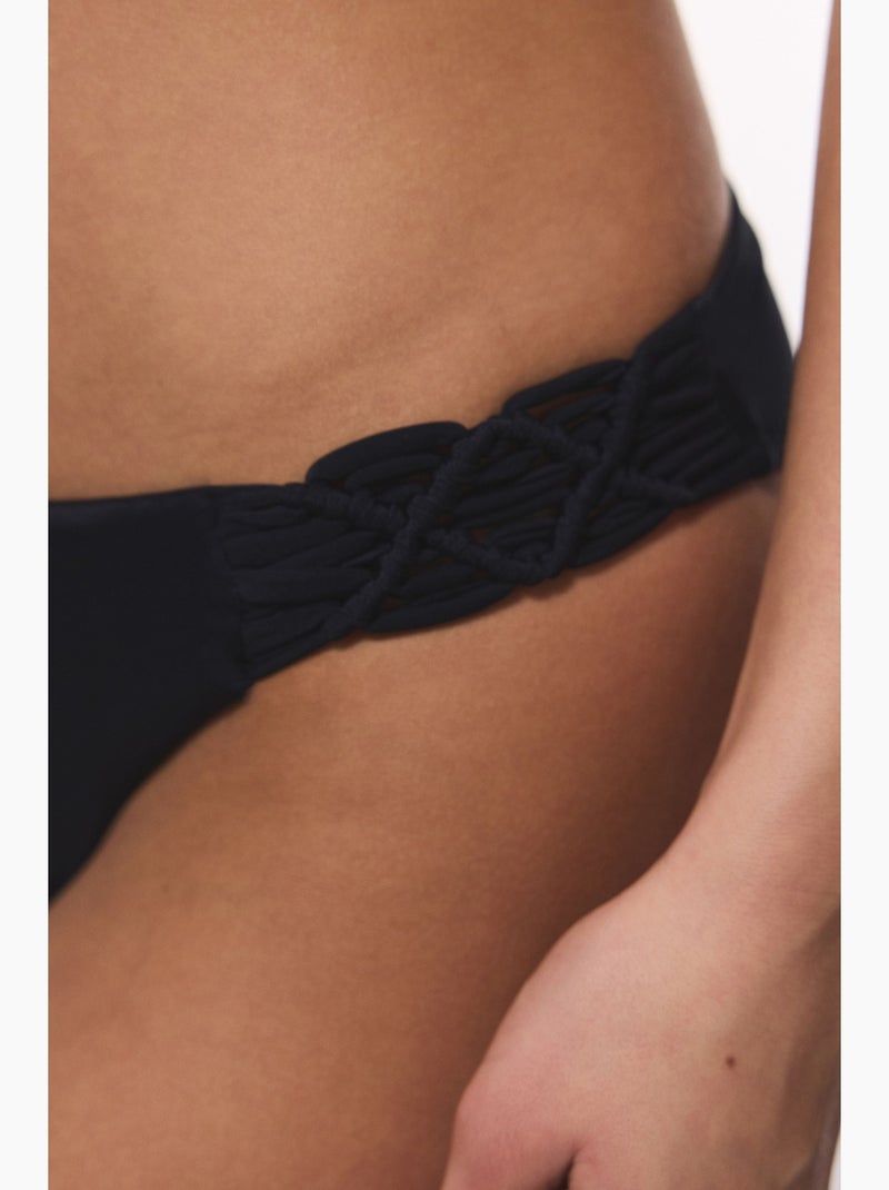 Macrame parte de baixo de biquíni de cintura baixa penti Preto - Kiabi