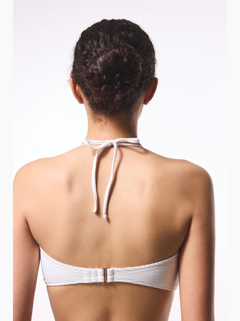 Maggie top de biquíni sem alças penti Branco - Kiabi
