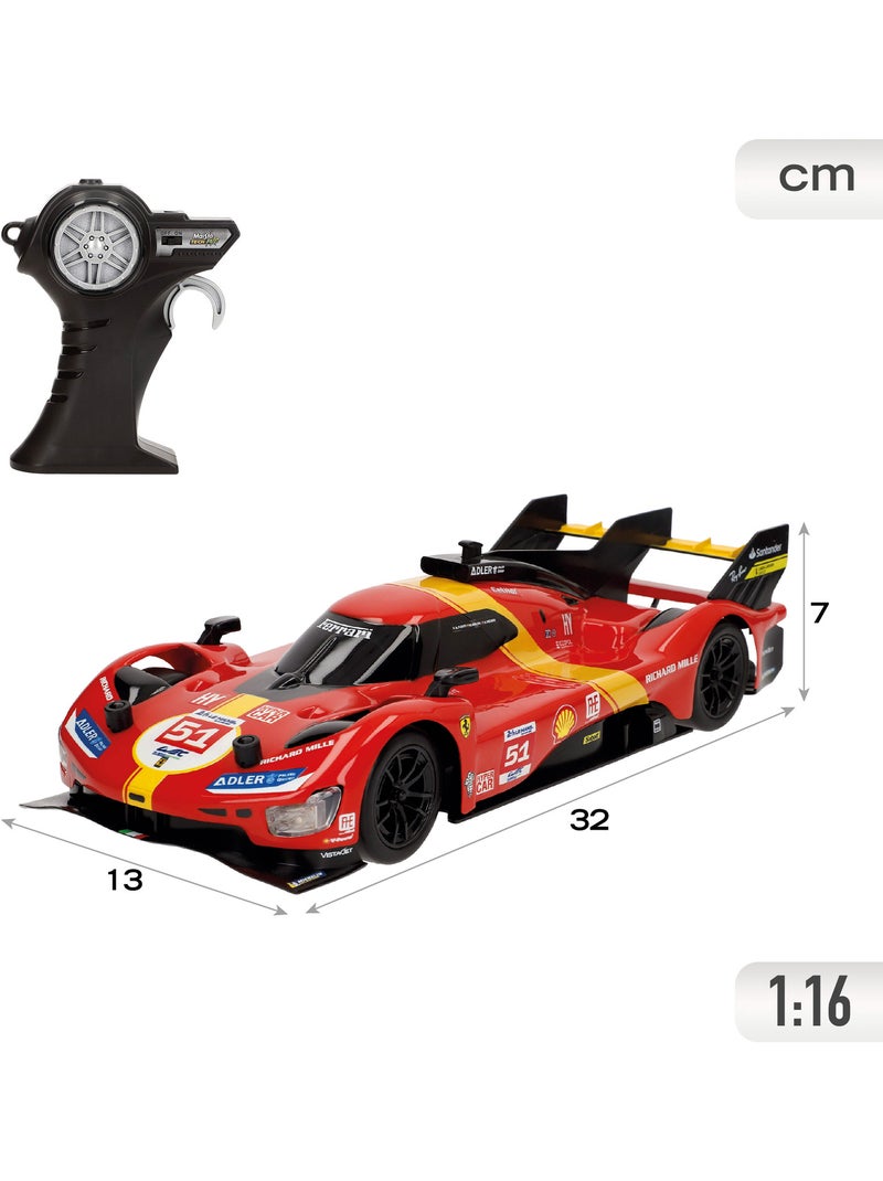 Maisto carro telecomandado ferrari 499p lmh (campeão das 24h de le mans de 2023) c/ luz 1:16 N/D - Kiabi