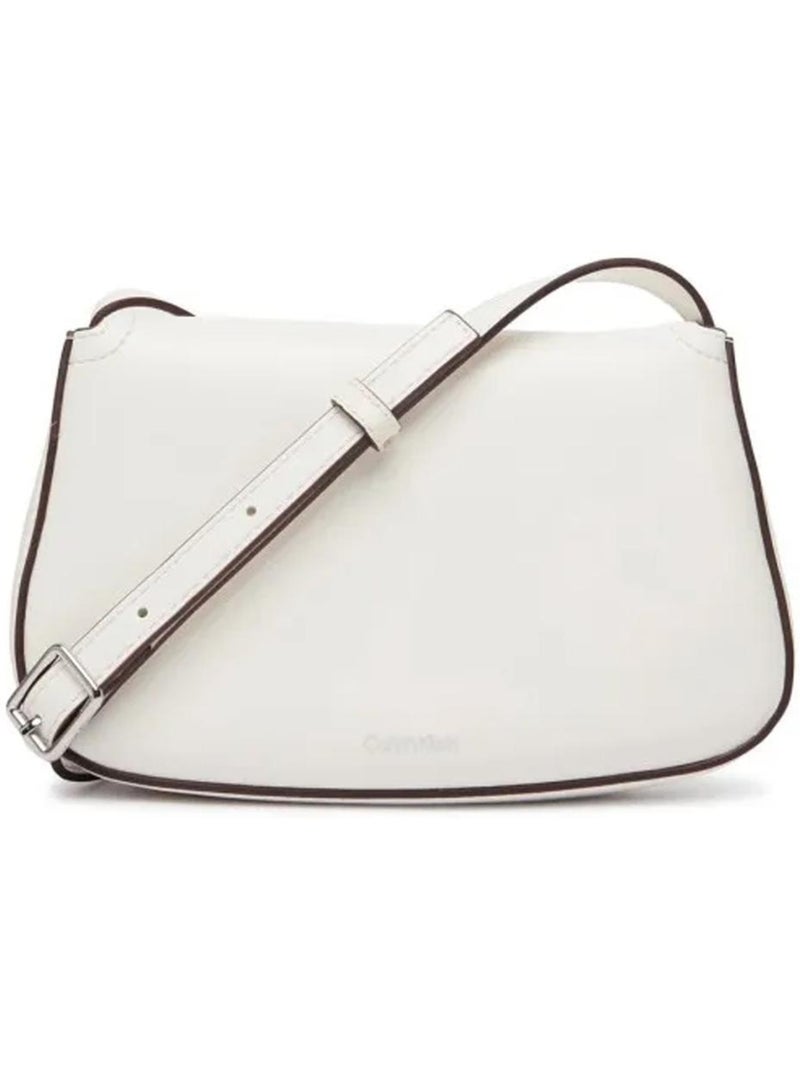 Mala a tiracolo castanha calvin klein jeans flap camera para mulher Branco - Kiabi