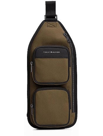 Mala a tiracolo kaki para homem tommy hilfiger repreve