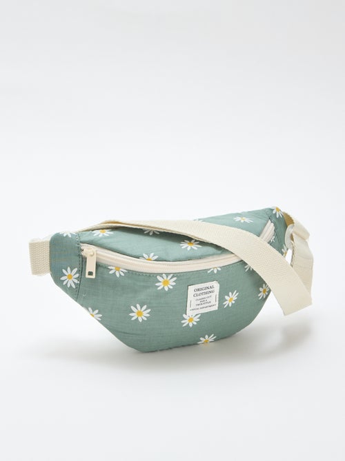 Mala de cintura com estampado floral integral em algodão - Kiabi