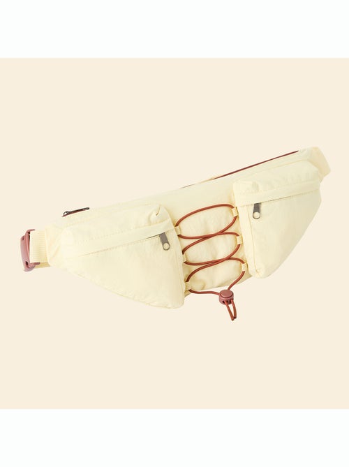 Mala de cintura desportiva (ekstract) com bolsos exteriores e interiores 15x40 cm - Kiabi Mala de cintura desportiva (ekstract) com bolsos exteriores e interiores 15x40 cm - Kiabi