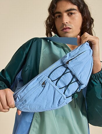 Mala de cintura desportiva (ekstract) com bolsos exteriores e interiores 15x40 cm