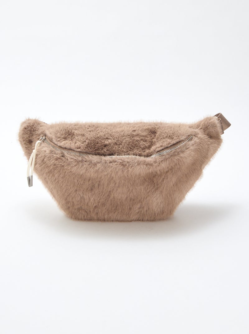 Mala de cintura grande em imitação de pele Cinza - Kiabi