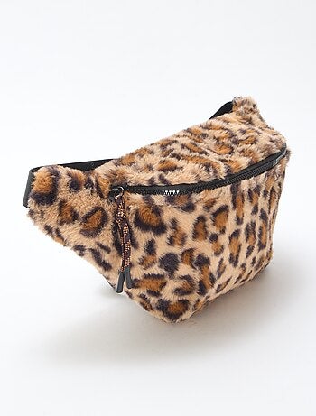 Mala de cintura leopardo imitação pele