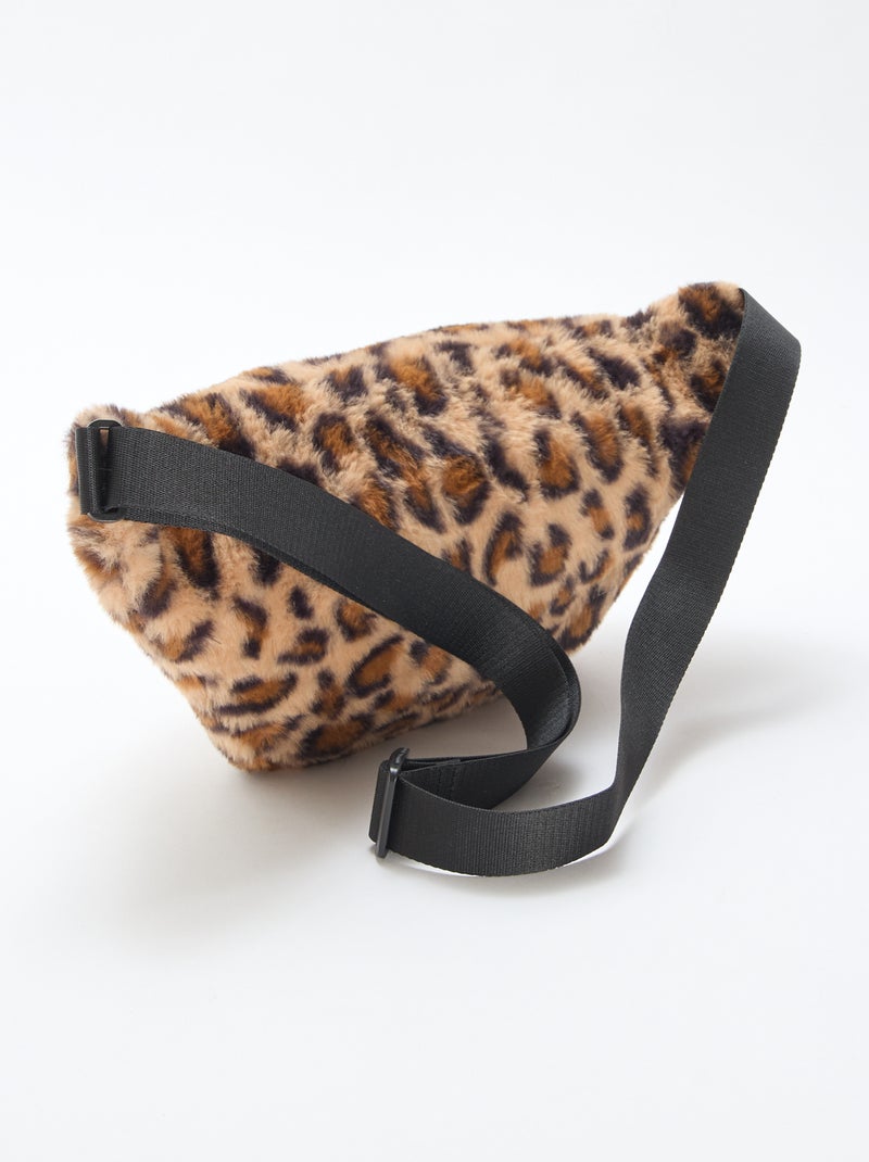 Mala de cintura leopardo imitação pele Bege - Kiabi