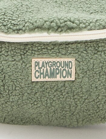 Mala de cintura lisa efeito borreguito 27x15 cm