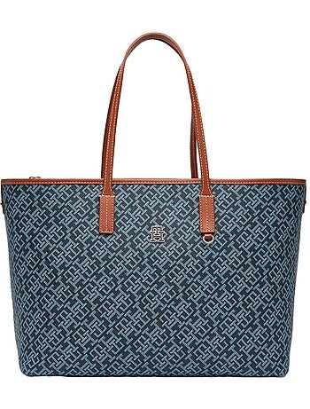 Mala de Ombro Azul Tommy Hilfiger TH Monoplay para Mulher