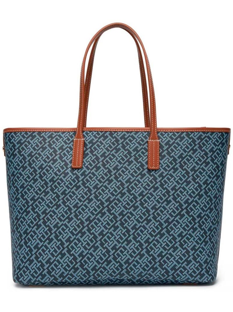 Mala de Ombro Azul Tommy Hilfiger TH Monoplay para Mulher Azul - Kiabi