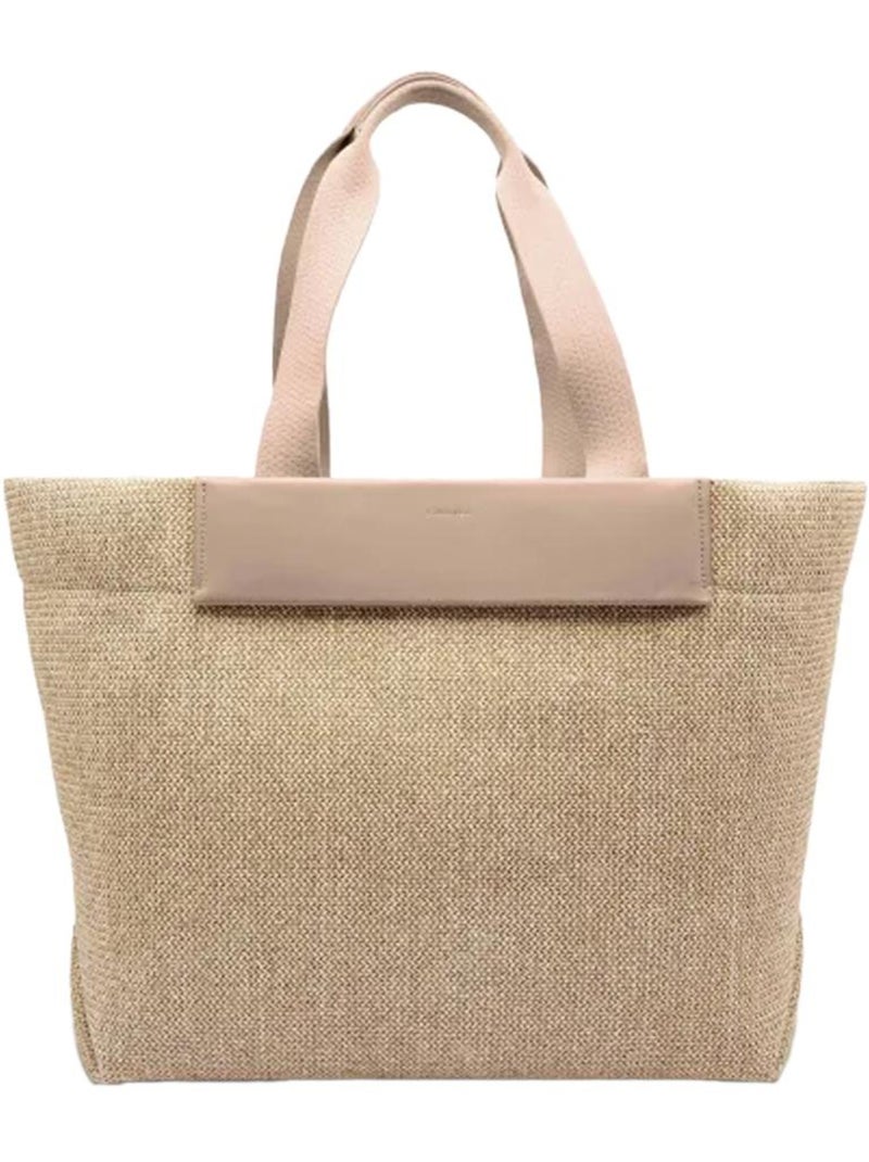 Mala de Ombro Bege em Ráfia para Mulher Calvin Klein Jeans CK Raffia Bege - Kiabi