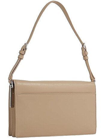Mala de Ombro Feminina Calvin Klein Jeans Elongated Castanho Claro