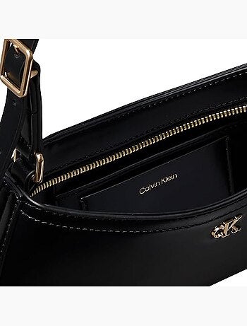 Mala de ombro pequena calvin klein jeans preta para mulher