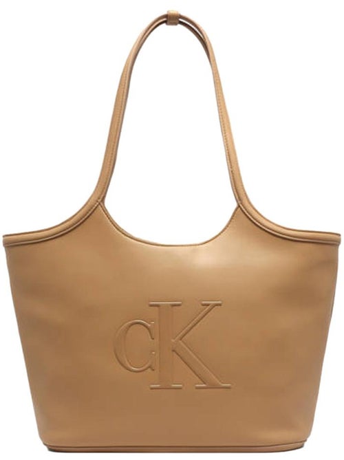 Mala de senhora camel calvin klein jeans bold ck shopper - Kiabi